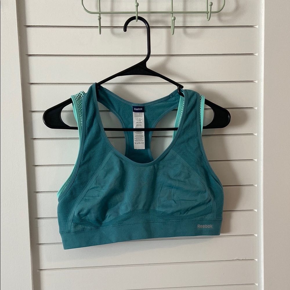 Reebok Teal Blue Athletic Mesh Sports Bra Size 2XL